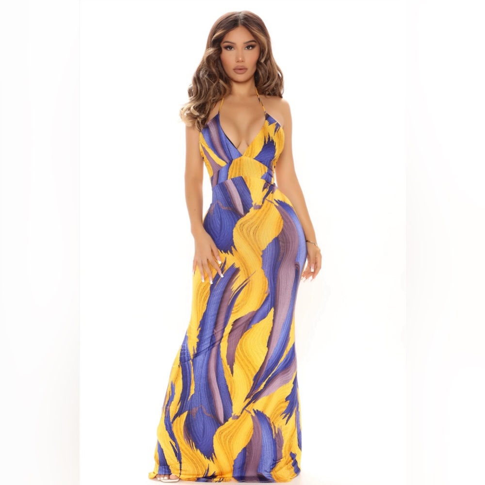 NWOT Sippin' On Lemonade Maxi Dress - Purple/combo
